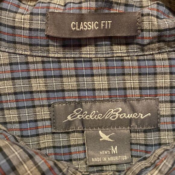 Eddie Bauer Mens Plaid Button Down Shirt Medium Classic Fit Size Medium - Picture 3 of 9